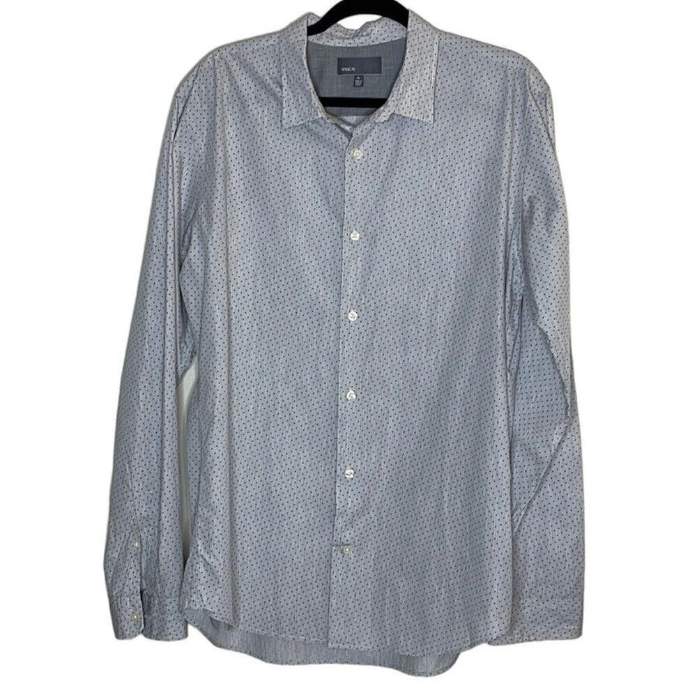 Vince 100%‎ Cotton Long Sleeve Button Up Men's Shirt Size XL